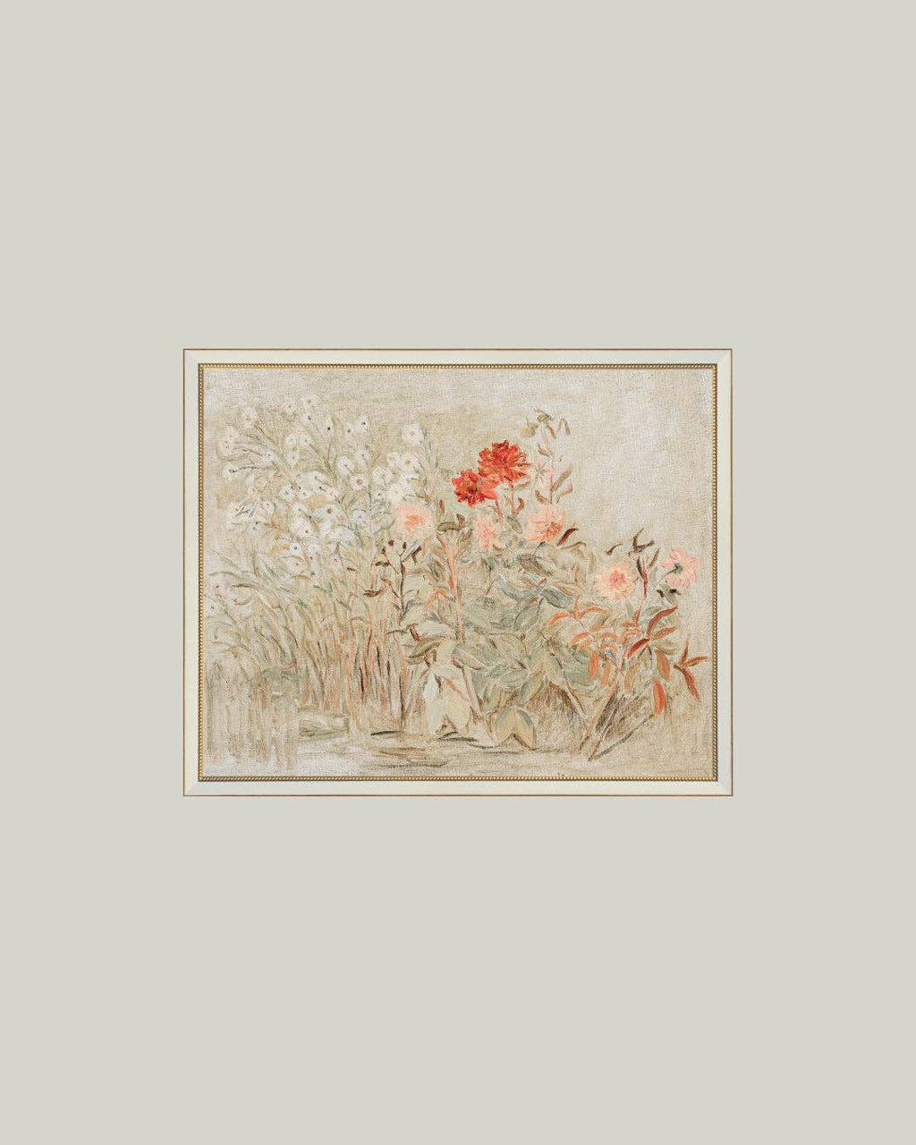 Small Garden Framed Antique Art: 10x8