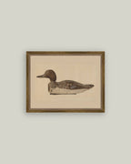 Wooden Duck Decoy Framed Antique Art: 9x7