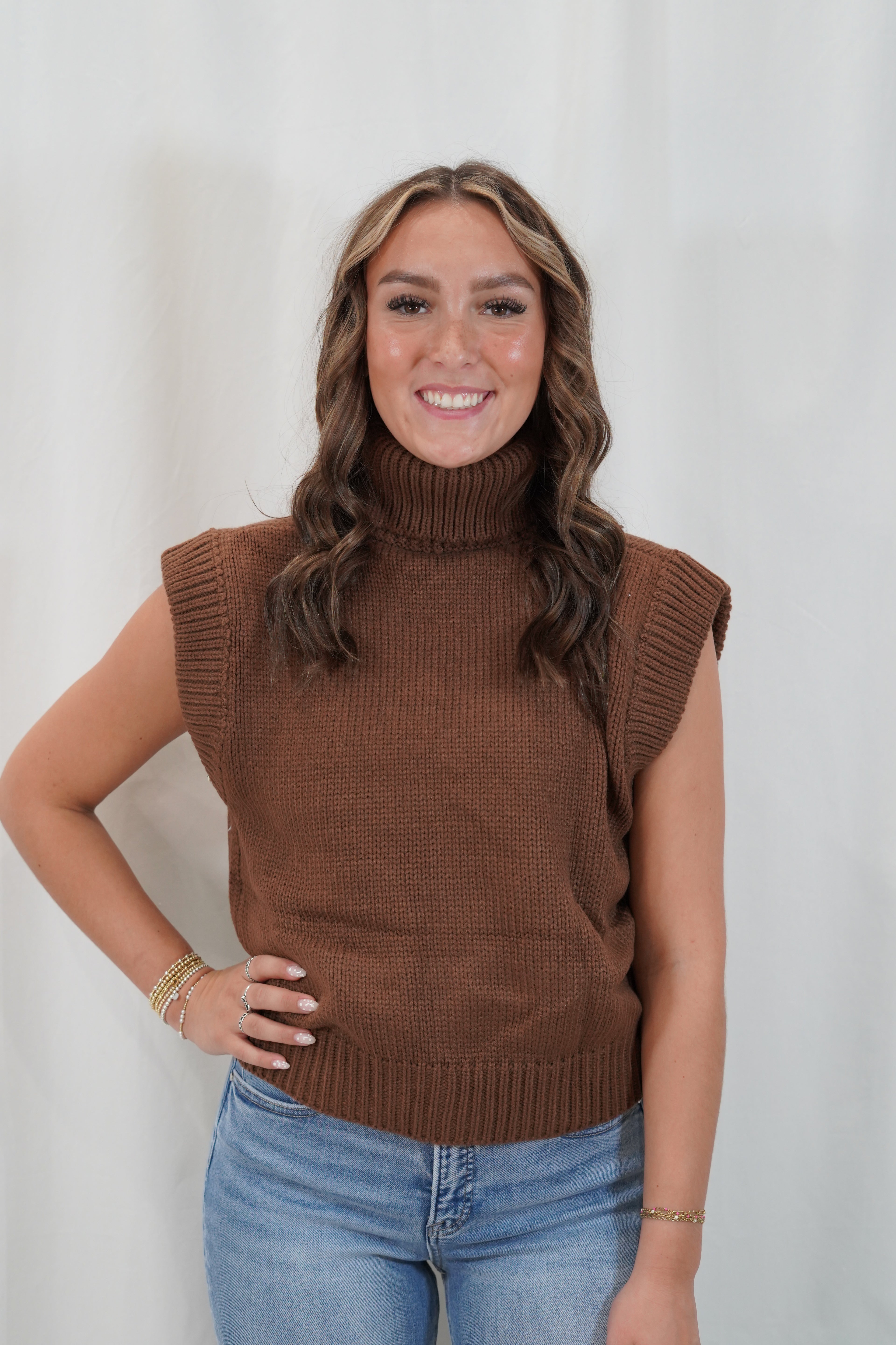 Brown Turtleneck Sweater