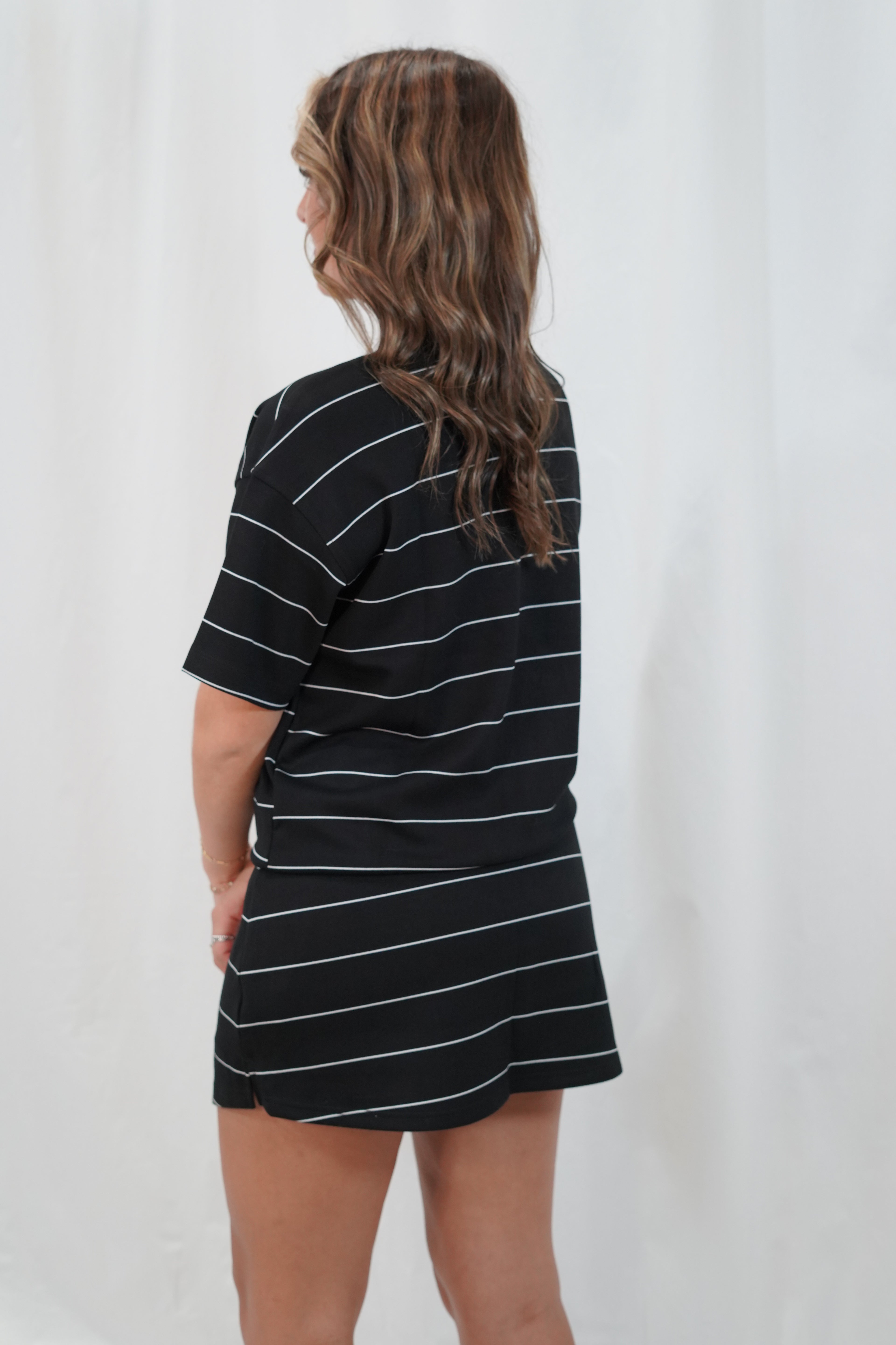 Black and Cream Striped Set