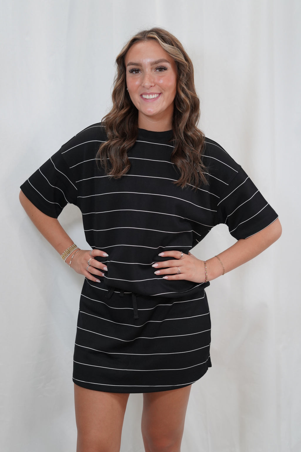 Black and Cream Striped Set