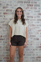 Open back top- sand beige