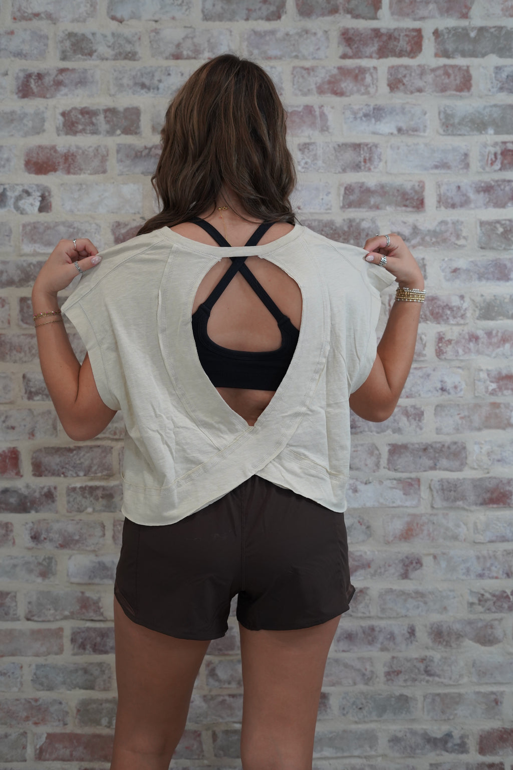 Open back top- sand beige