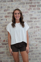 Open Back Tee - White