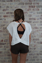 Open Back Tee - White
