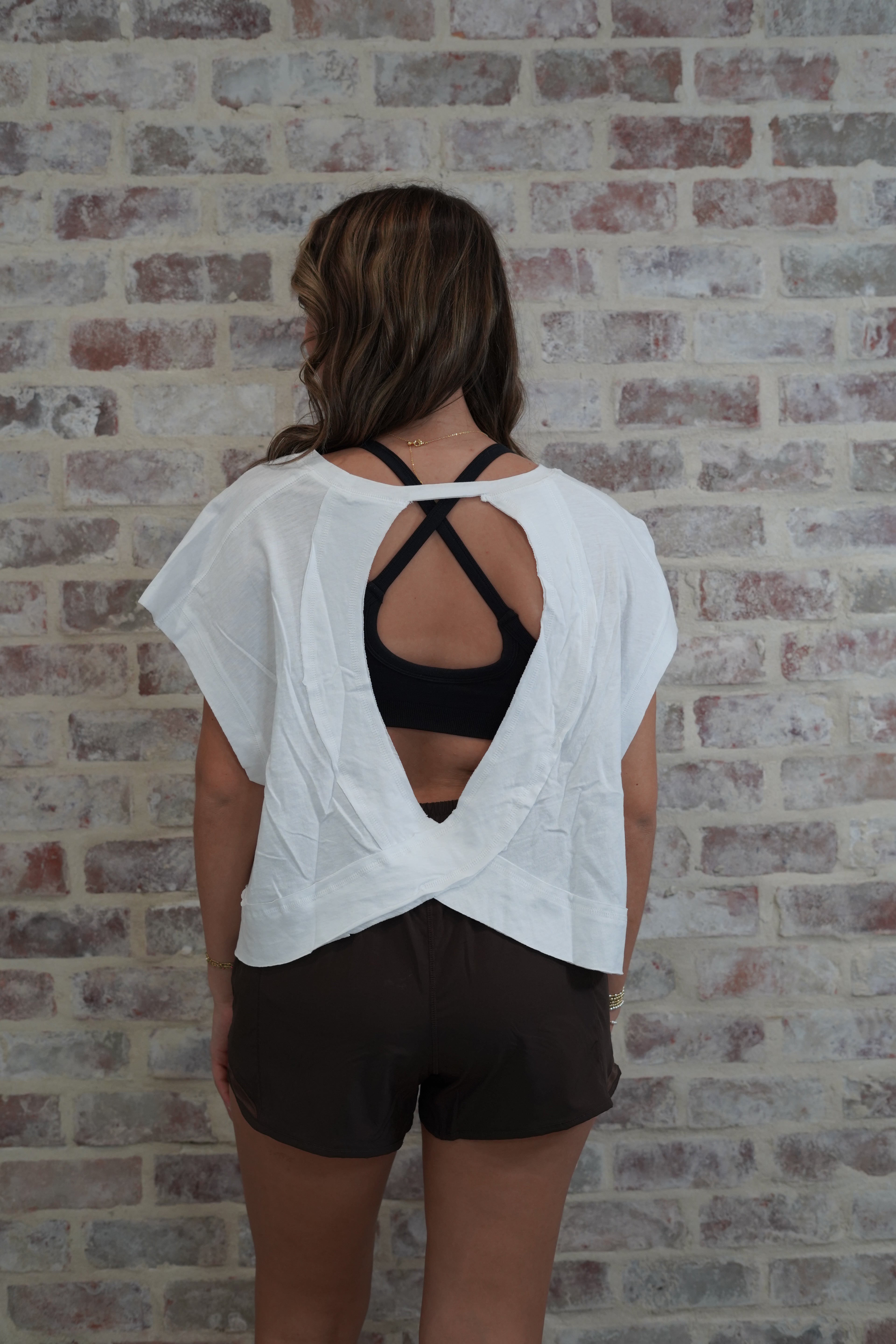 Open Back Tee - White
