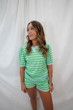 Blue and Green Striped Set