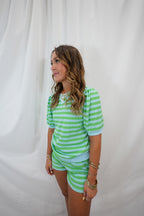 Blue and Green Striped Set