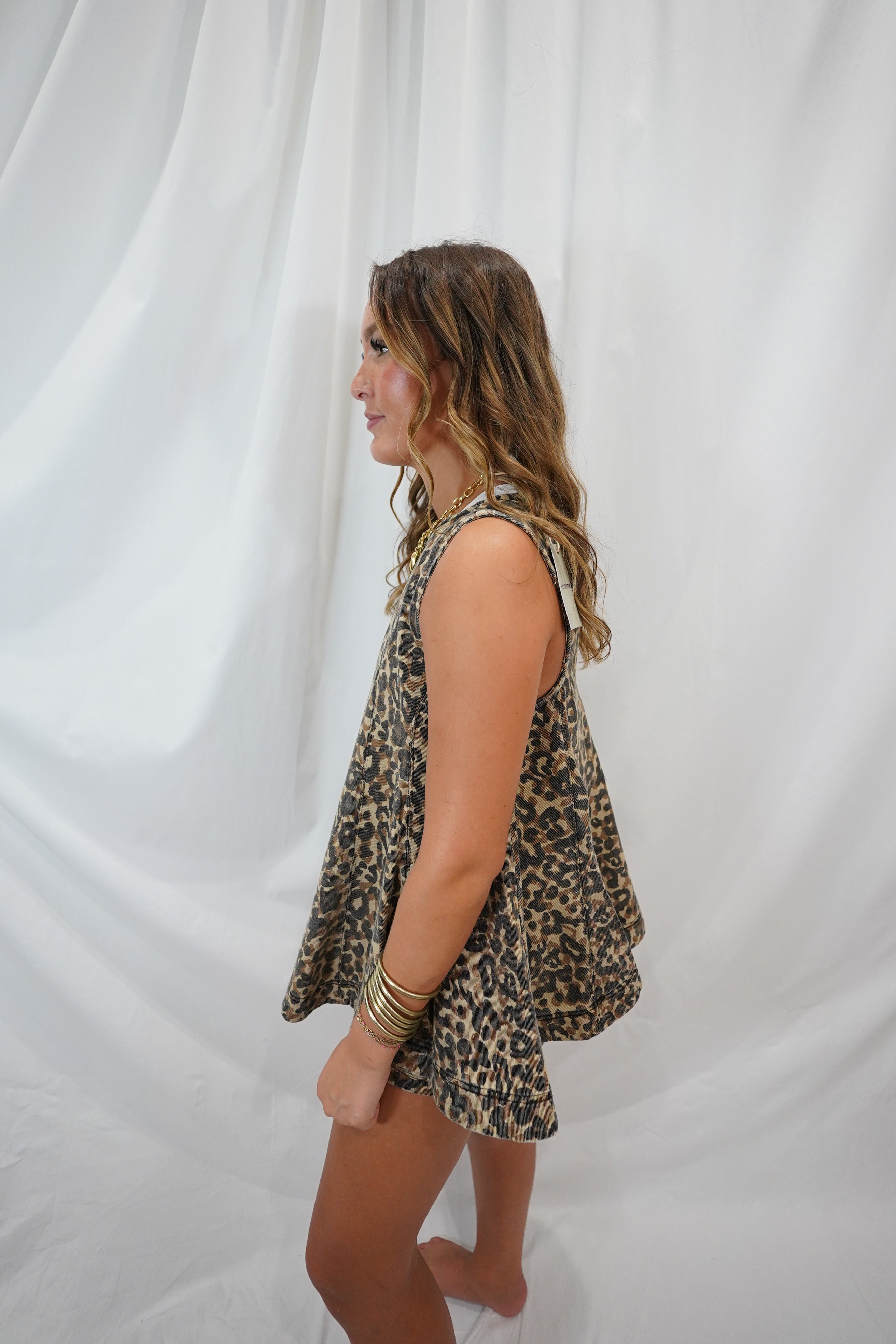 Leopard denim set