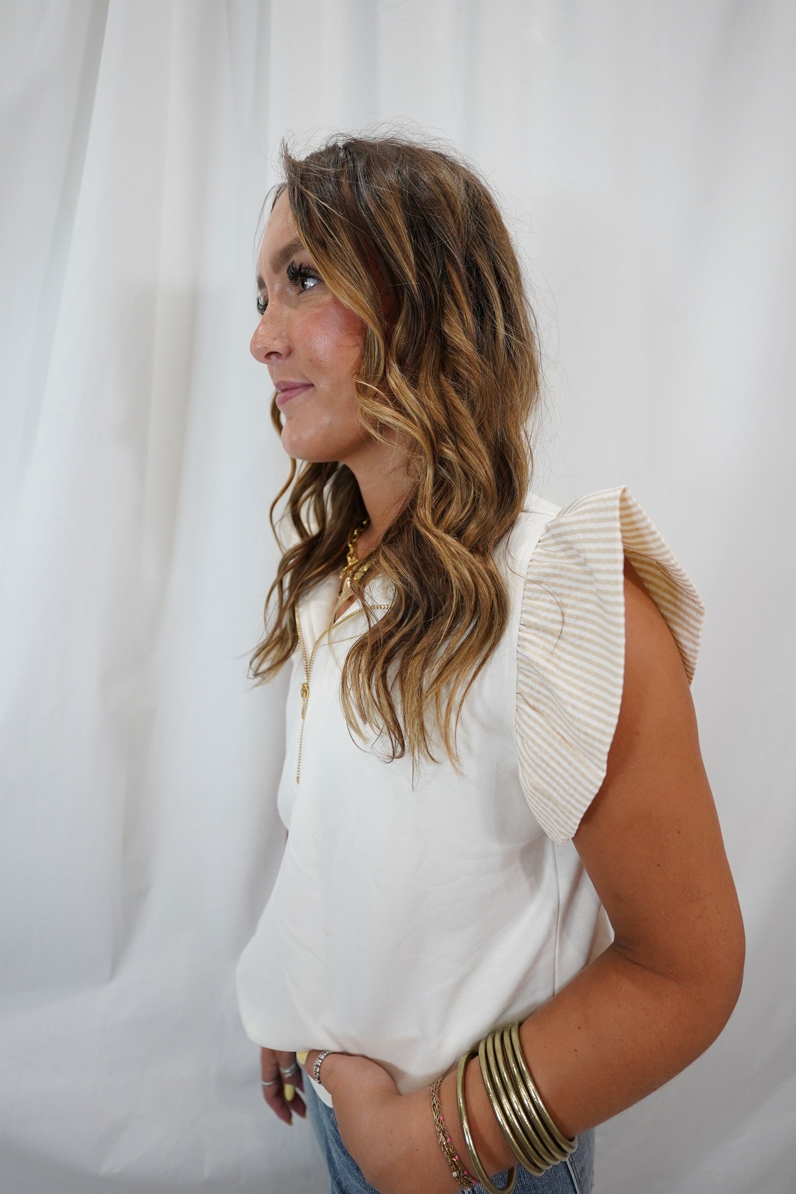 Ivory Ruffle Top