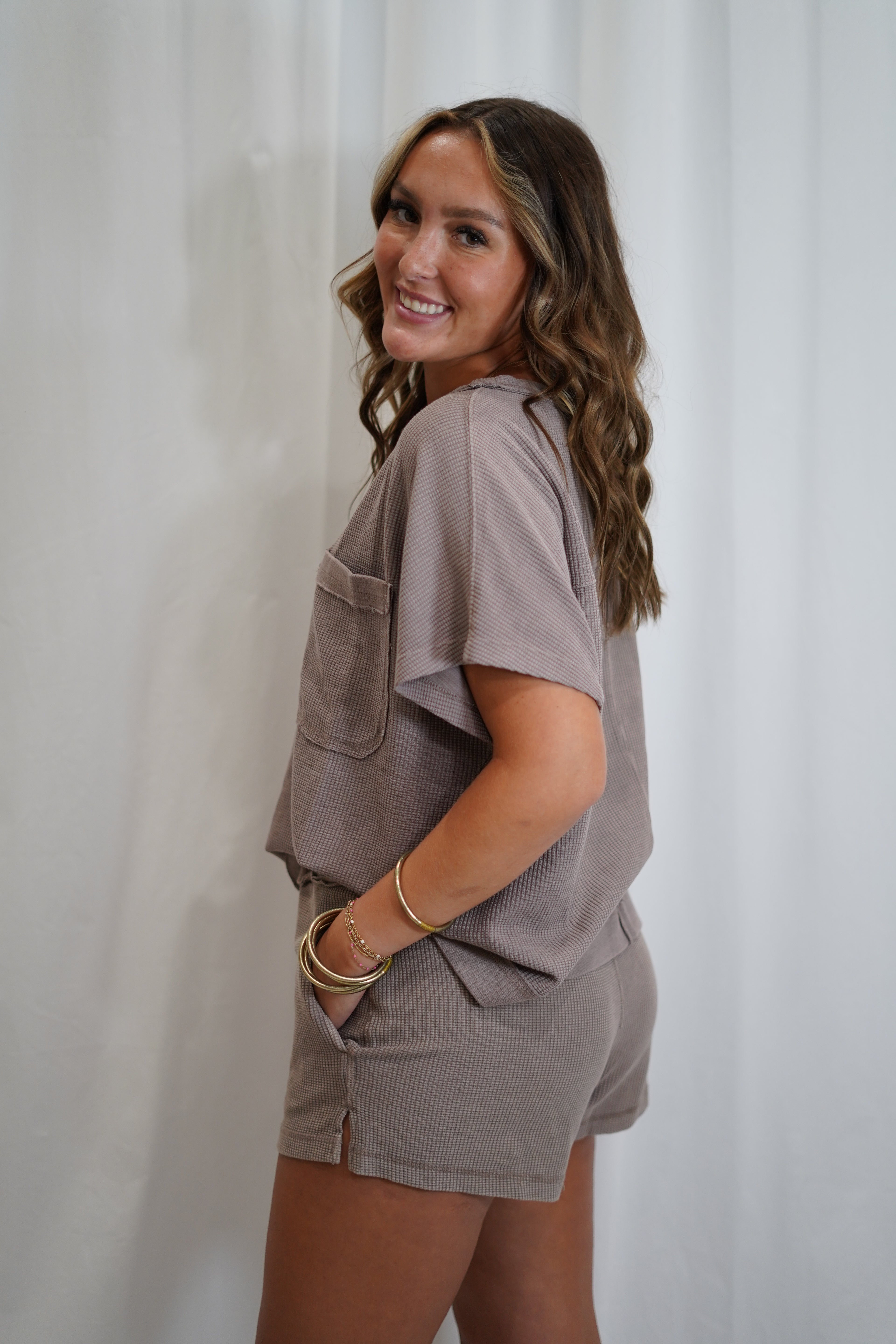Waffle Taupe Set