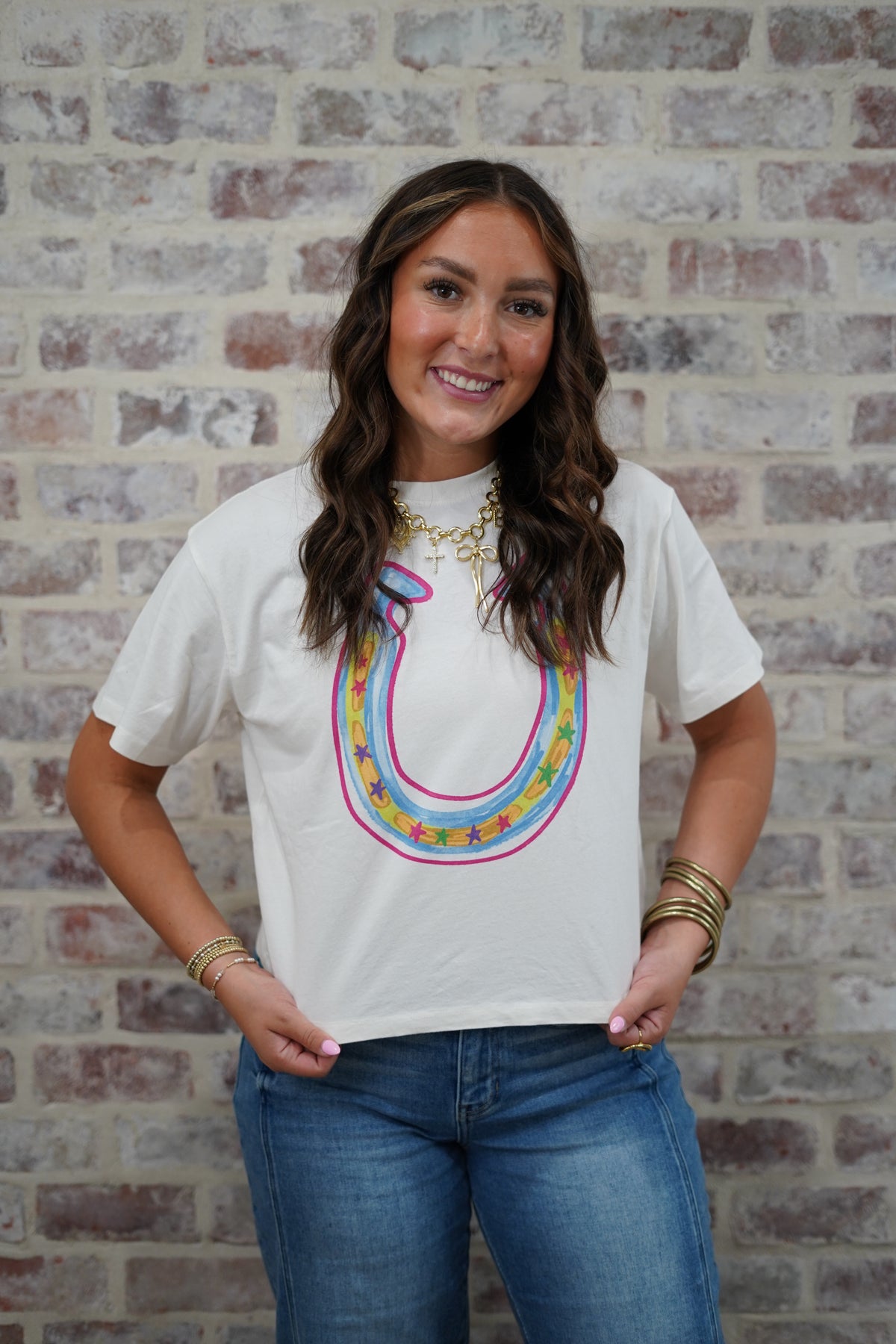 Horse shoe Crop Tee