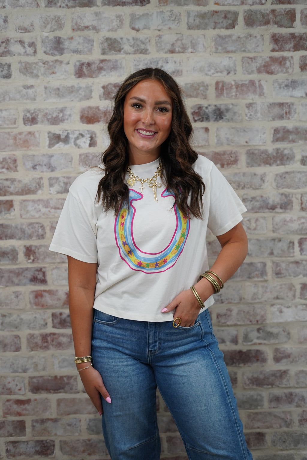 Horse shoe Crop Tee