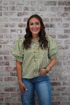 Green Striped Top