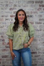 Green Striped Top