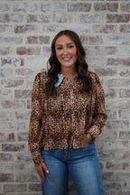 Cheetah denim top