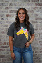 Quilted Horse Crop Tee