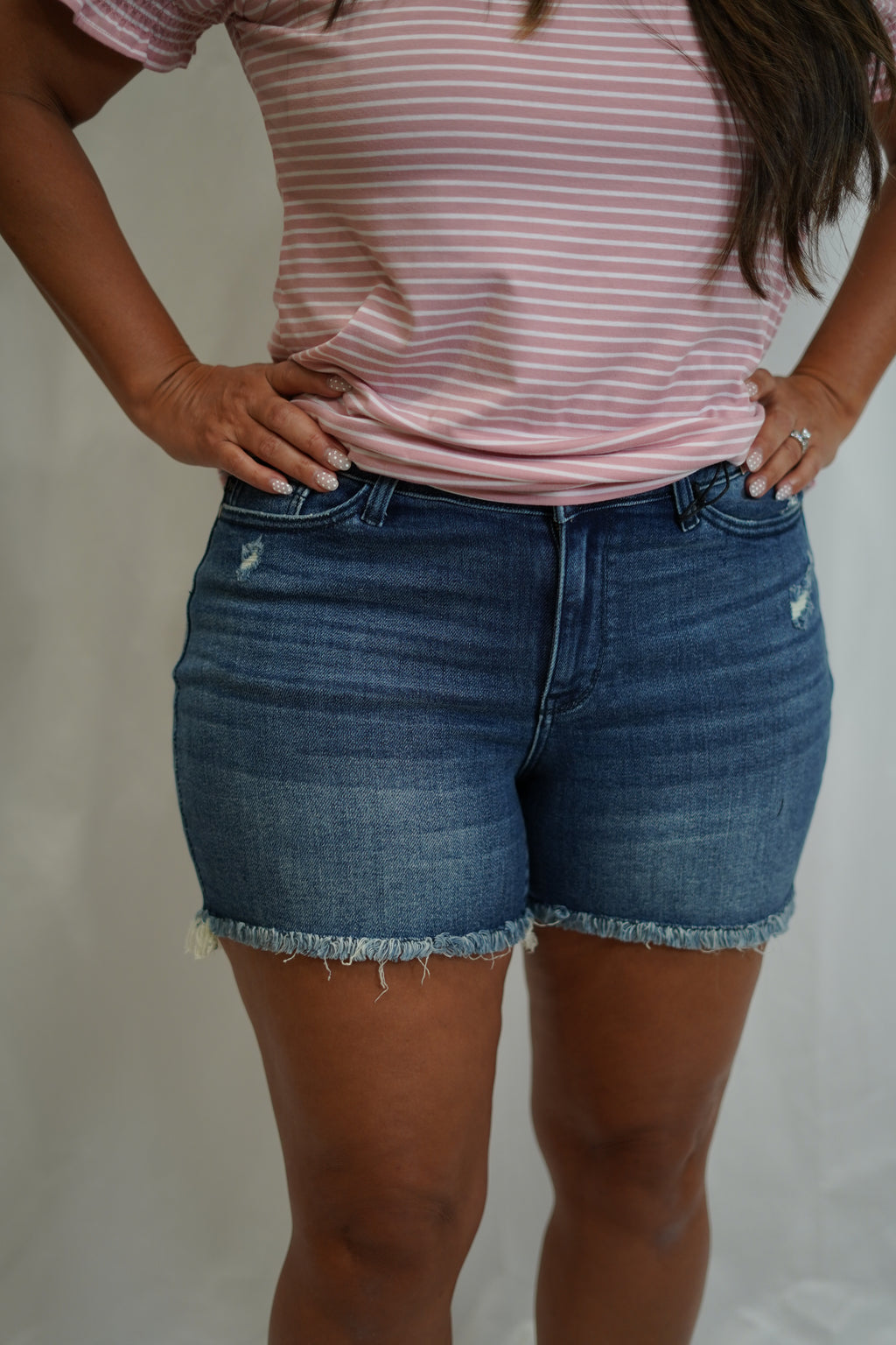 Medium wash shorts