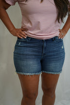 Medium wash shorts