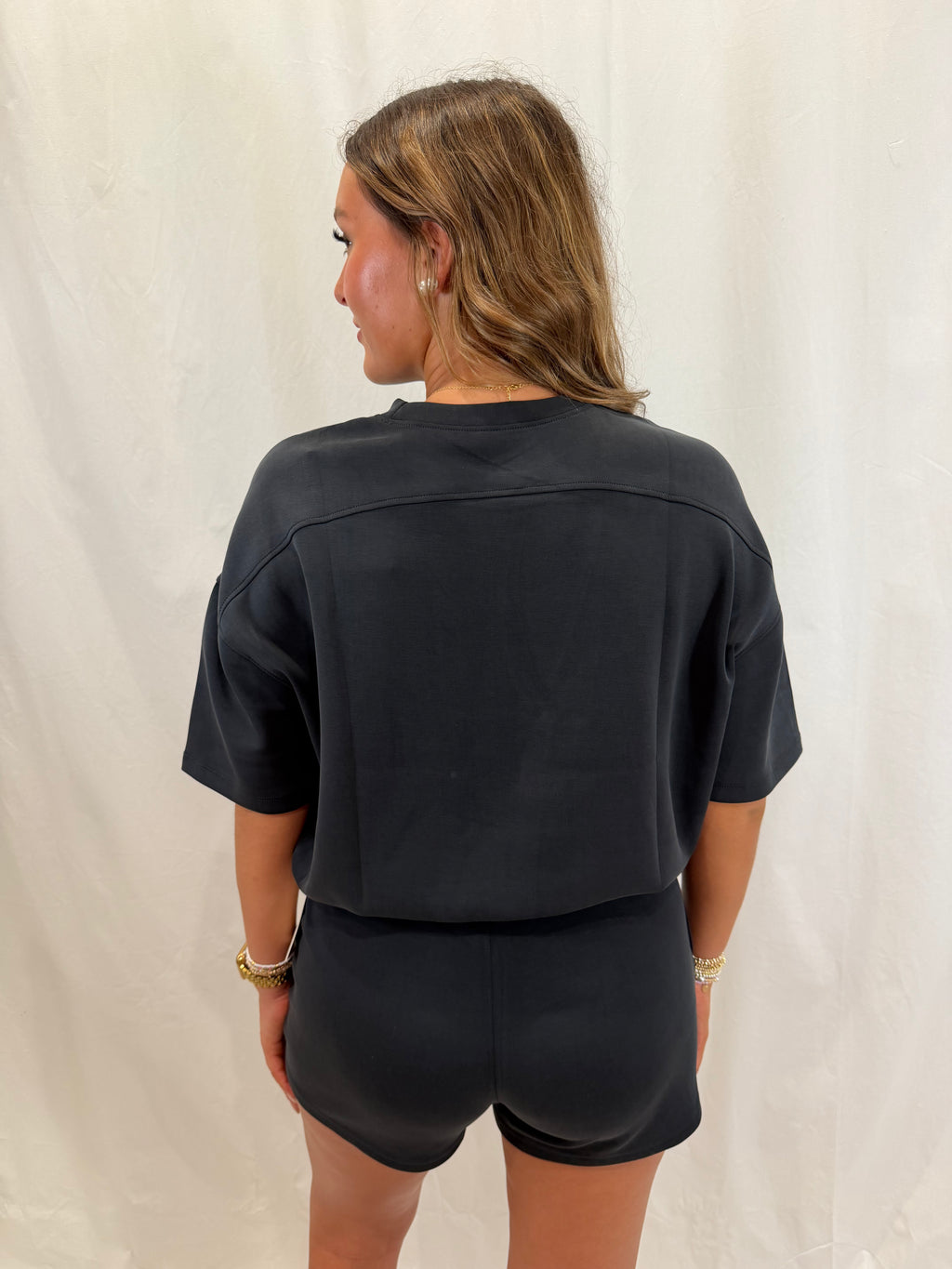 Black short sleeve set