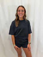 Black short sleeve set