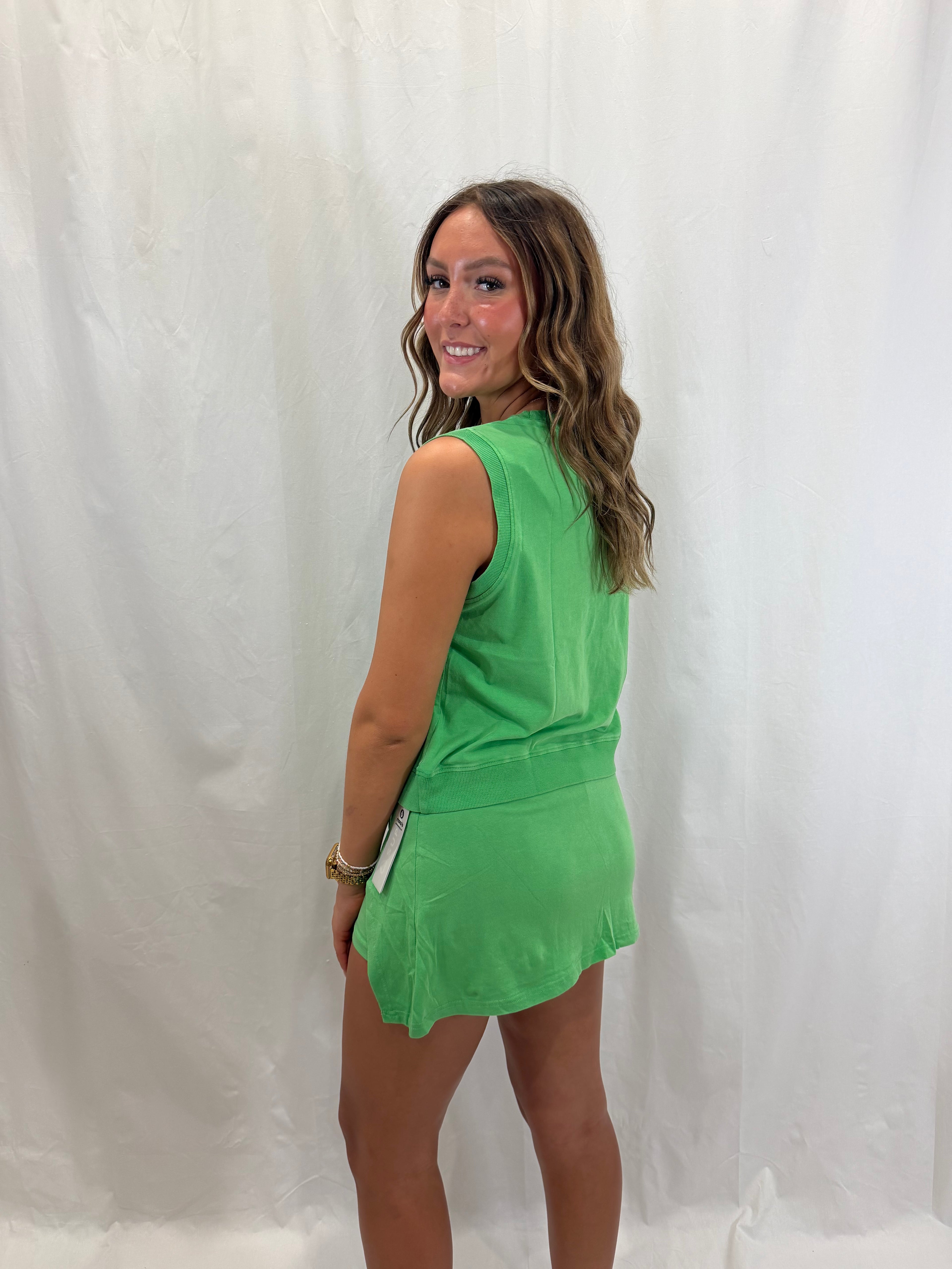 Green skort set
