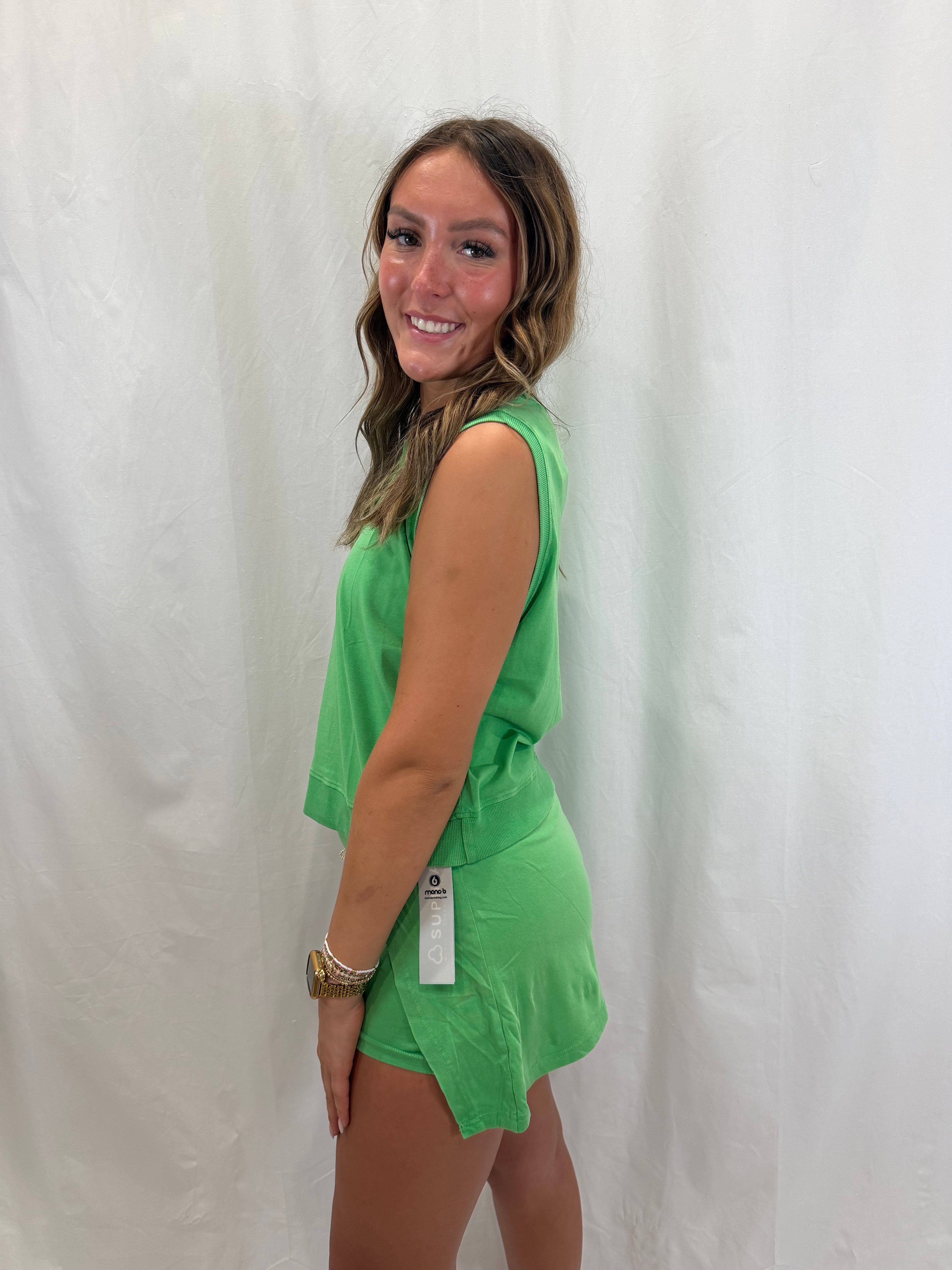 Green skort set