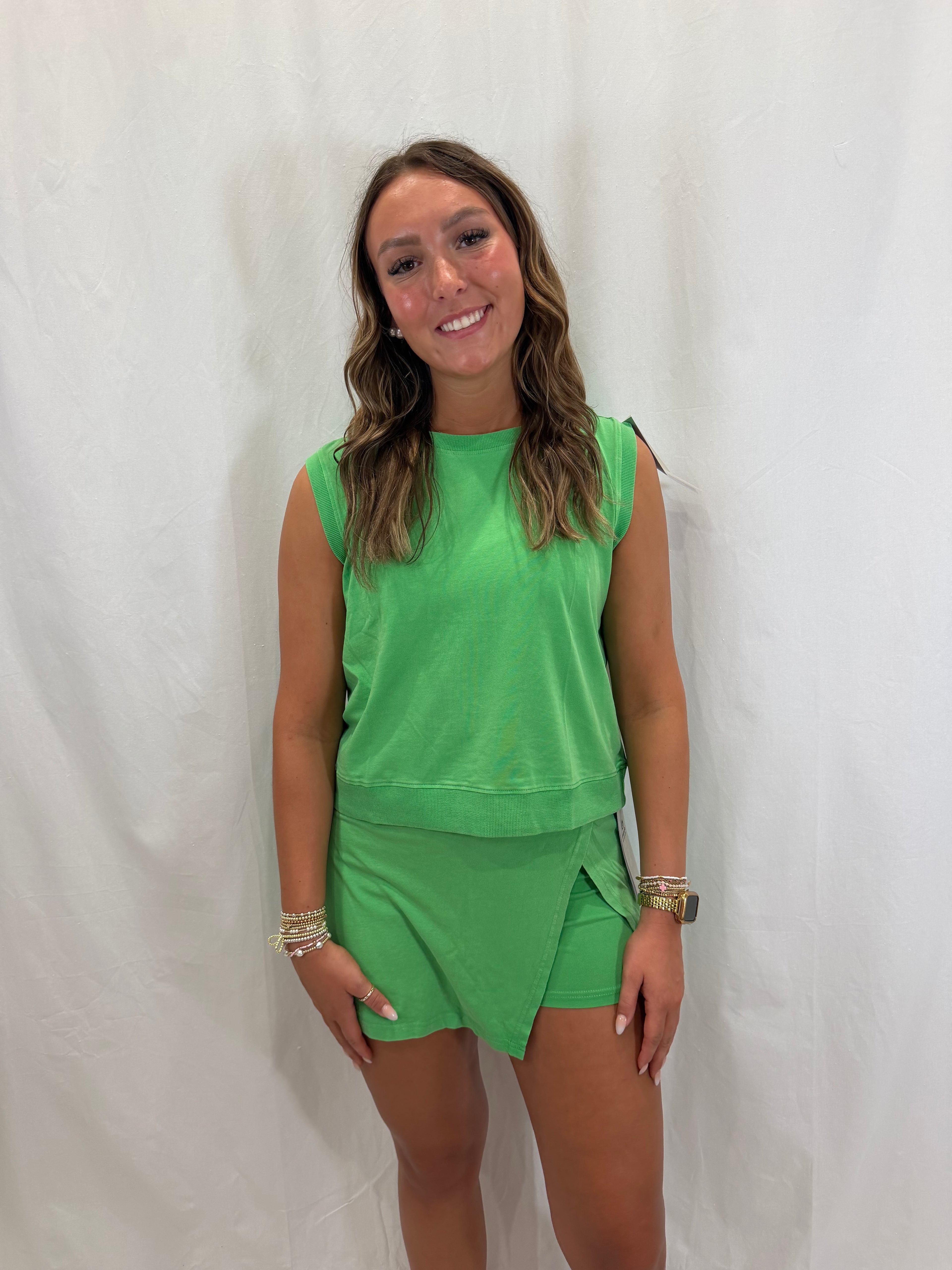 Green skort set