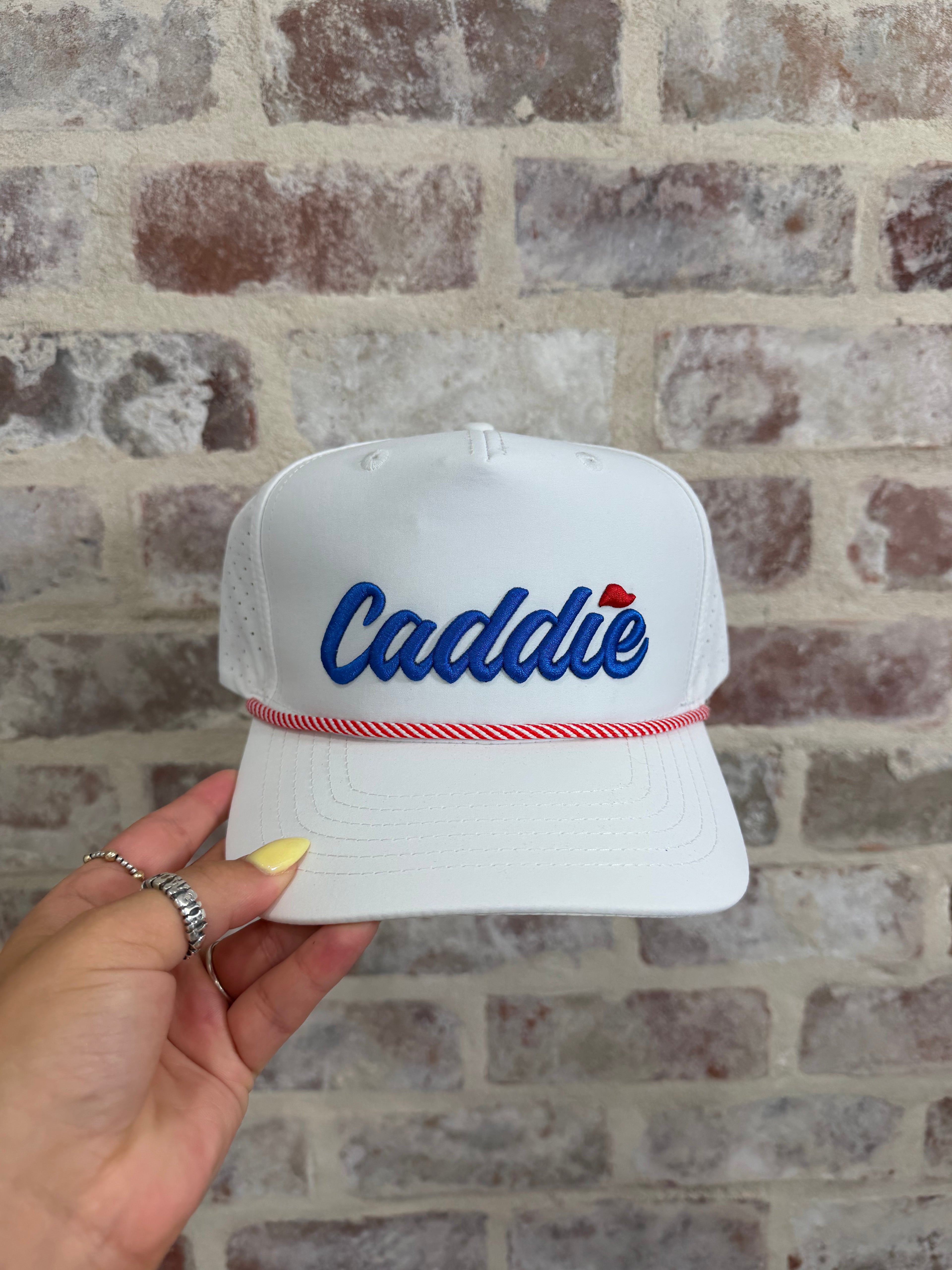 Blue and Red Caddie Hat