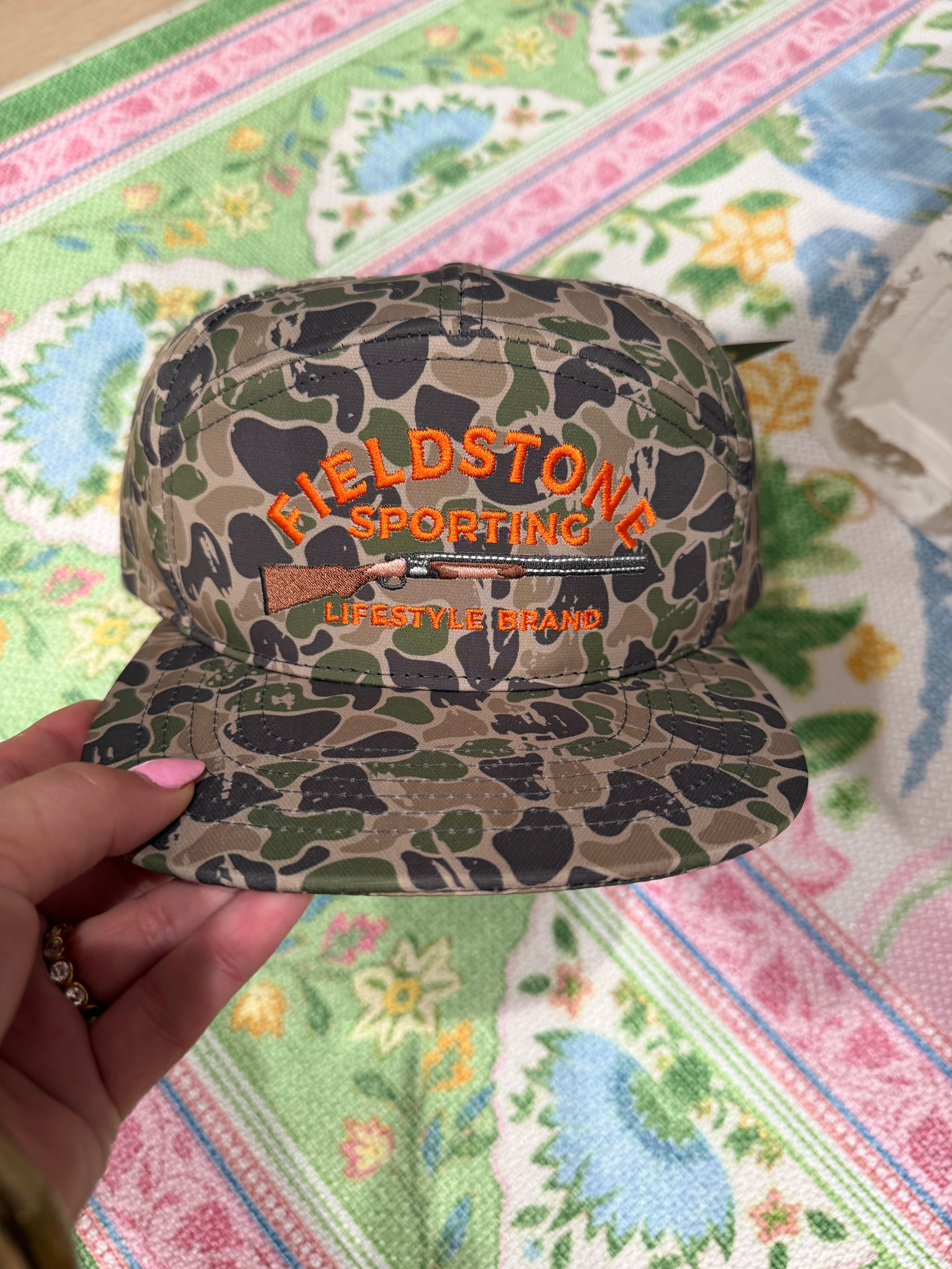 7 Panel Full Backwoods Camo Logo Hat